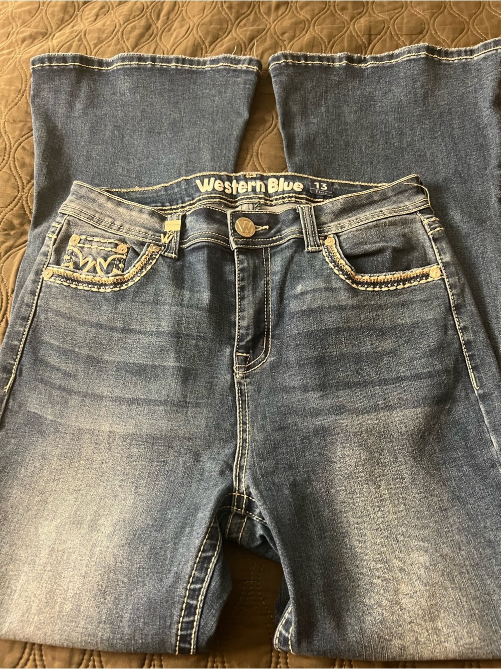 Women's western Blue flare